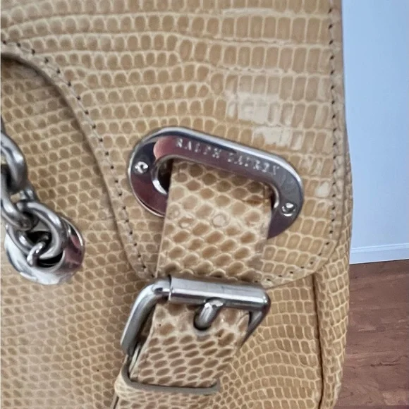 Authentic Vintage Ralph Lauren Collection lizard Skin Chain Handle Handbag - Picture 8 of 16